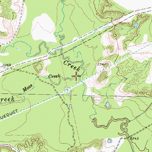 Topographic Map of Moss Creek, TX