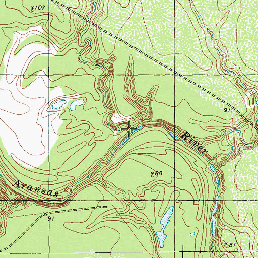 Topographic Map of Moss Gully, TX
