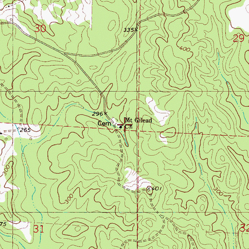Topographic Map of Mount Gilead School (historical), AL