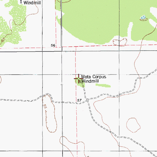 Topographic Map of Mota Corpus Windmill, TX