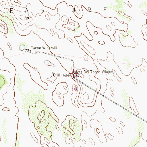 Topographic Map of Mota del Tacon Windmill, TX