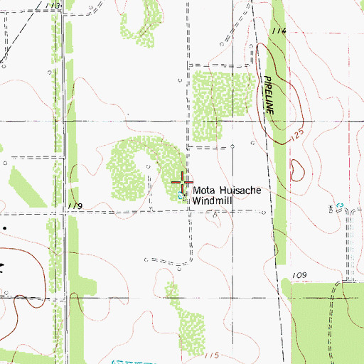 Topographic Map of Mota Huisache Windmill, TX