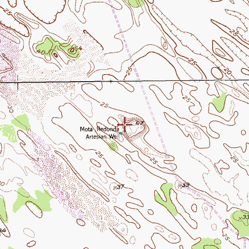 Topographic Map of Mota Redonda Artesian Well, TX