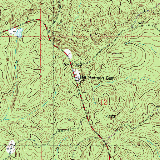 Topographic Map of Mount Herman Church (historical), AL