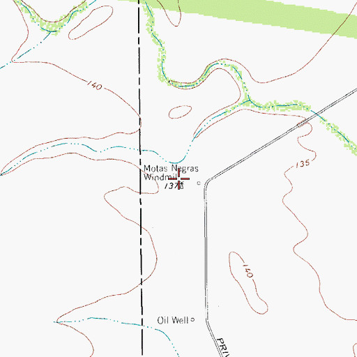 Topographic Map of Motas Negras Windmill, TX