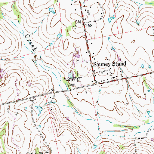 Topographic Map of Motley Cemetery, TX