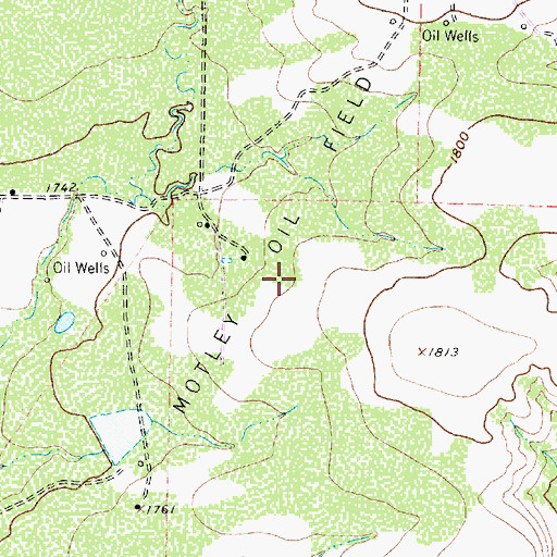 Topographic Map of Motley Oil Field, TX