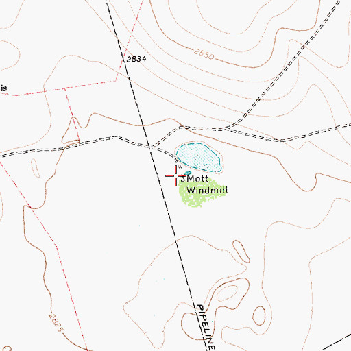 Topographic Map of Mott Windmill, TX