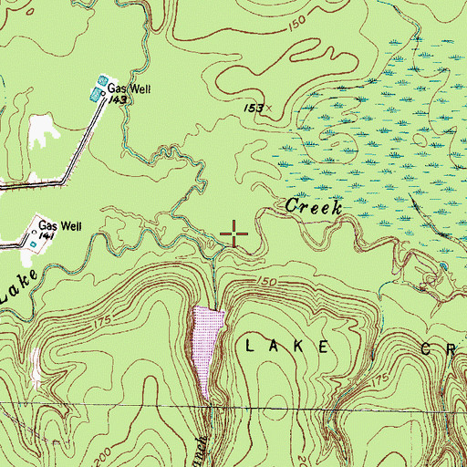 Topographic Map of Mound Creek, TX