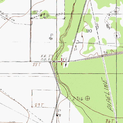 Topographic Map of Mount Calvary Church, TX