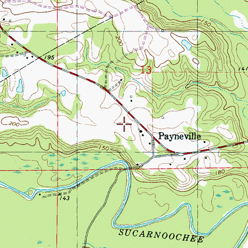 Topographic Map of Mount Olive Church (historical), AL