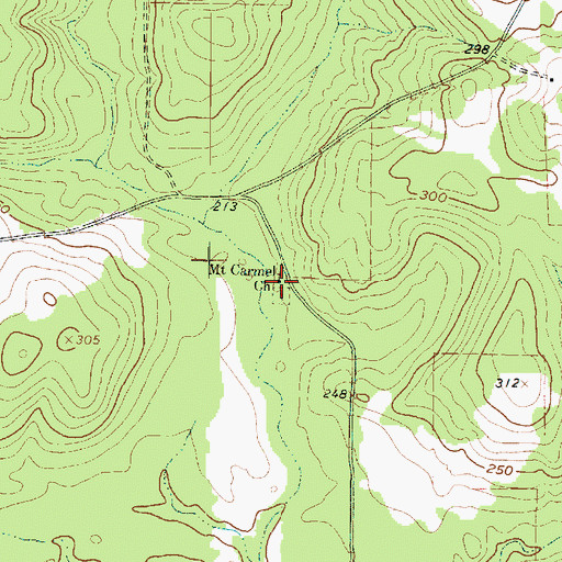 Topographic Map of Mount Carmel Church, TX