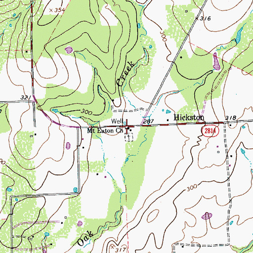 Topographic Map of Mount Eaton Church, TX