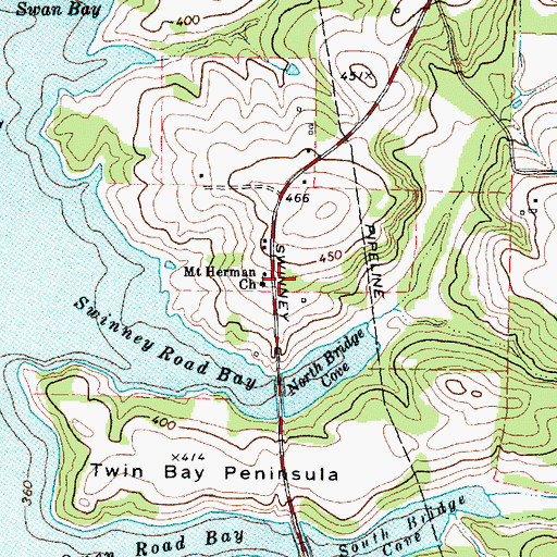 Topographic Map of Mount Herman Church, TX