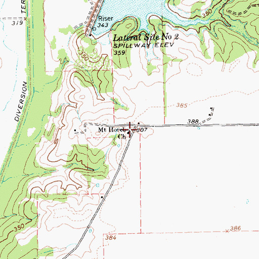Topographic Map of Mount Horeb Church, TX