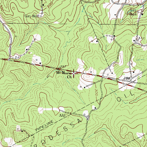 Topographic Map of Mount Maria Church, TX