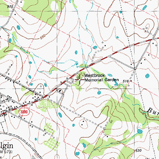 Topographic Map of Mount Moriah Cemetery, TX