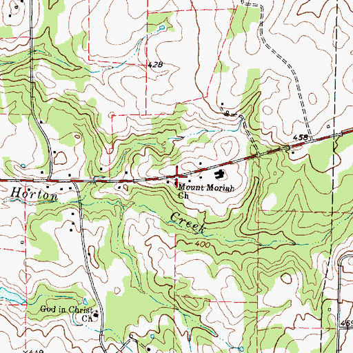 Topographic Map of Mount Moriah Church, TX
