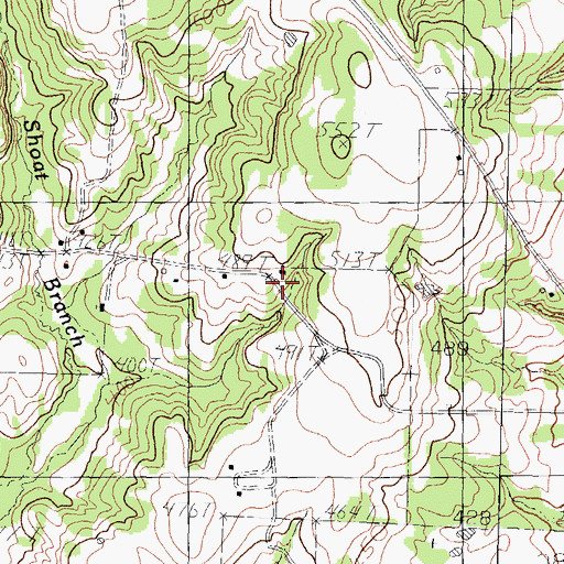 Topographic Map of Mount Moriah Church, TX