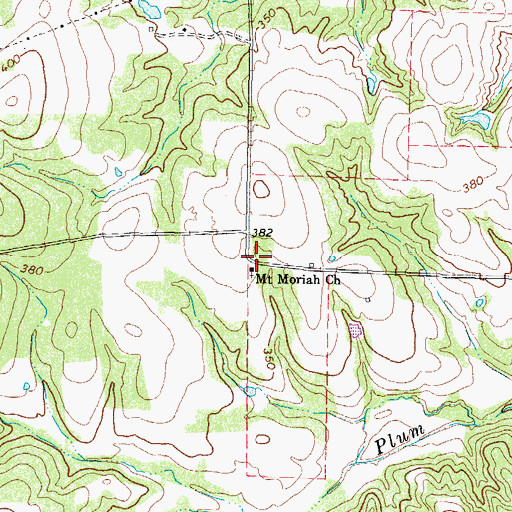 Topographic Map of Mount Moriah Church, TX