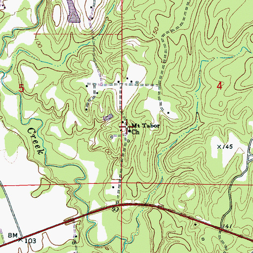Topographic Map of Mount Tabor School (historical), AL