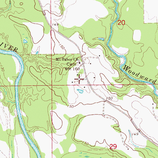 Topographic Map of Mount Tabor School (historical), AL