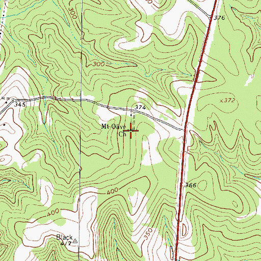 Topographic Map of Mount Olive Church, TX