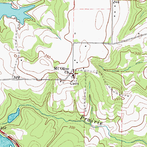 Topographic Map of Mount Olive Church, TX