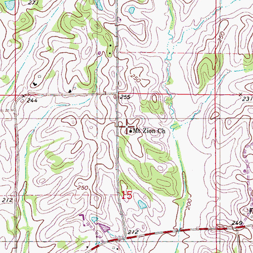 Topographic Map of Mount Zion School (historical), AL