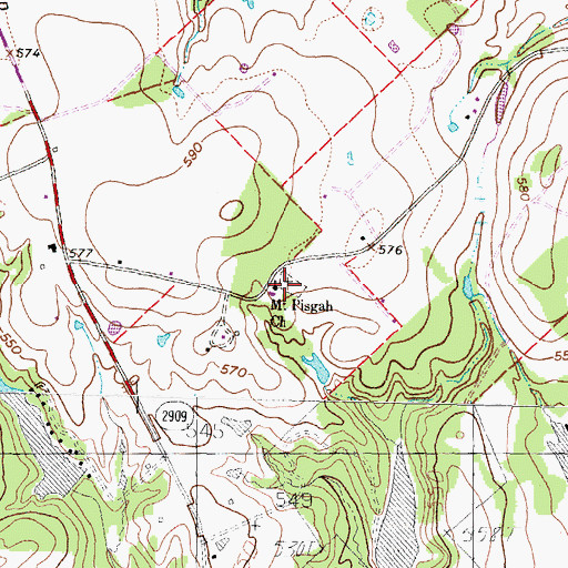 Topographic Map of Mount Pisgah Church, TX