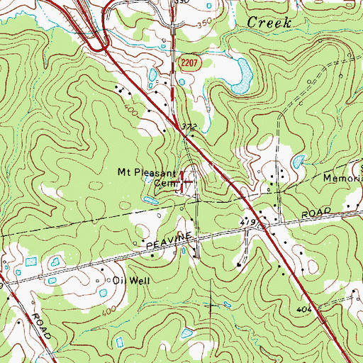 Topographic Map of Mount Pleasant Cemetery, TX