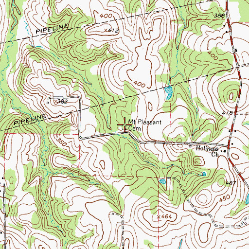 Topographic Map of Mount Pleasant Cemetery, TX