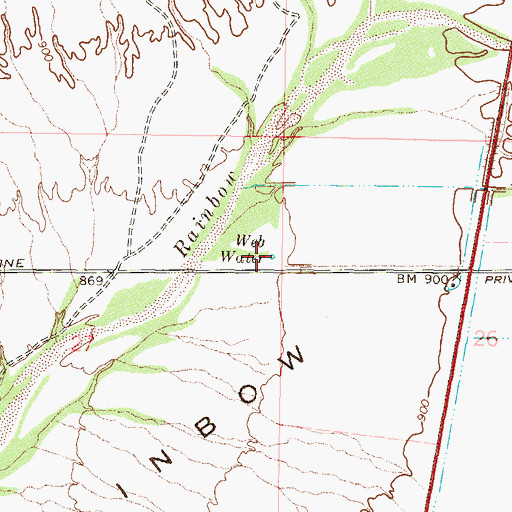 Topographic Map of Web Water, AZ