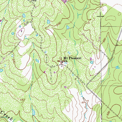 Topographic Map of Mount Pleasant Church, TX