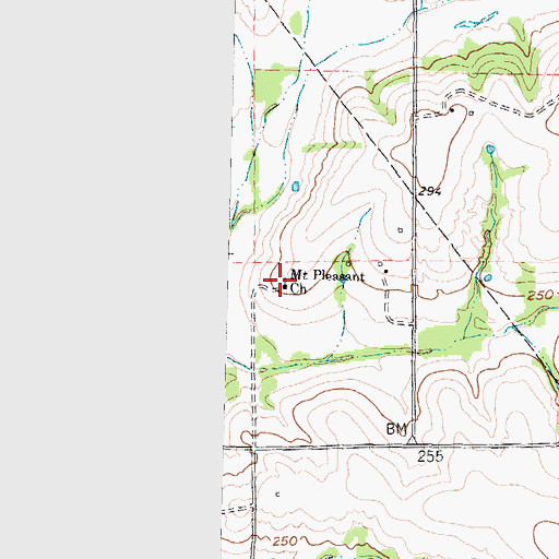 Topographic Map of Mount Pleasant Church, TX