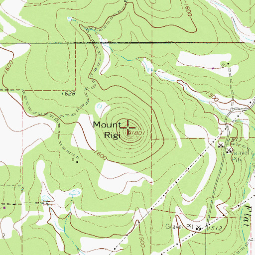Topographic Map of Mount Rigi, TX