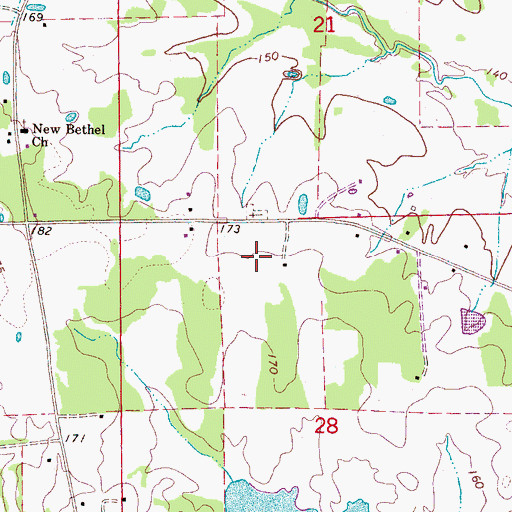 Topographic Map of New Bethel Cemetery, AL