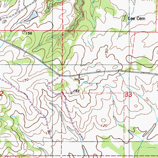 Topographic Map of New Hope School (historical), AL