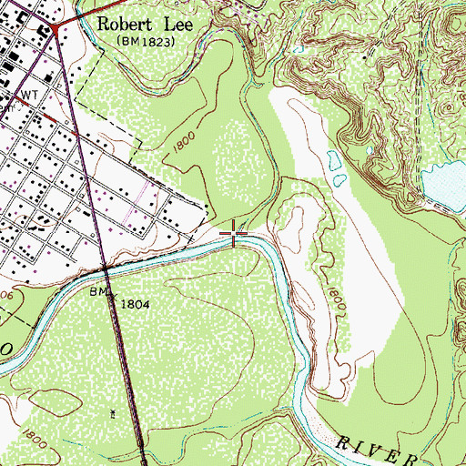 Topographic Map of Mountain Creek, TX