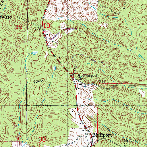 Topographic Map of New Prospect (historical), AL