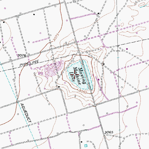 Topographic Map of Mowing Machine Lake, TX