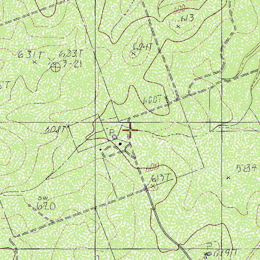 Topographic Map of Mrs Brown, TX