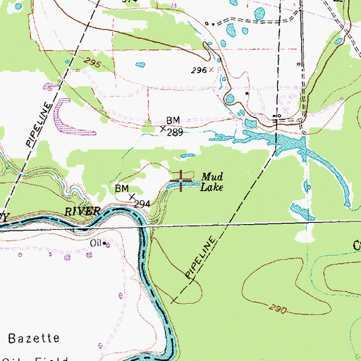Topographic Map of Mud Lake, TX
