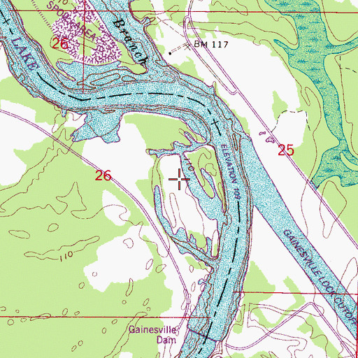 Topographic Map of Nubbin Bend, AL