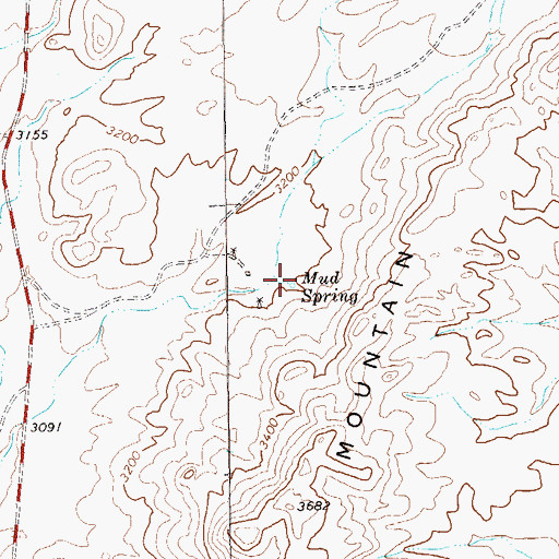 Topographic Map of Mud Spring, TX