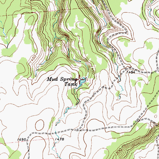 Topographic Map of Mud Spring Tank, TX
