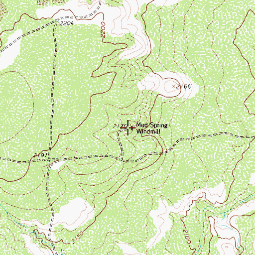 Topographic Map of Mud Spring Windmill, TX