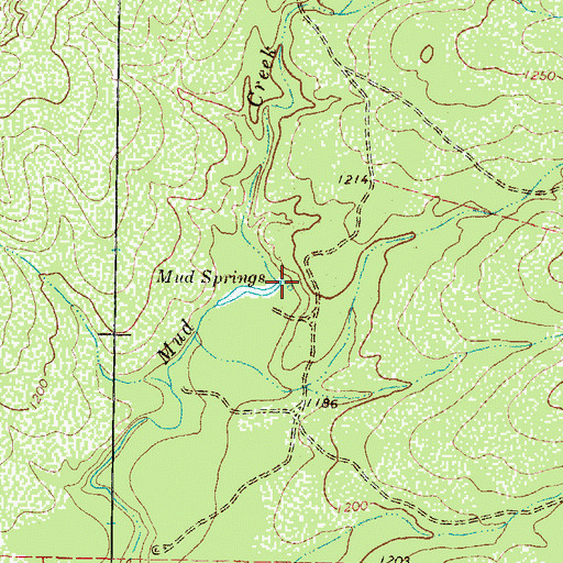 Topographic Map of Mud Springs, TX