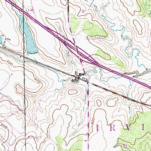 Topographic Map of Mud Springs, TX