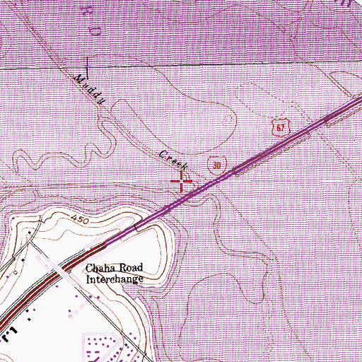 Topographic Map of Muddy Creek, TX